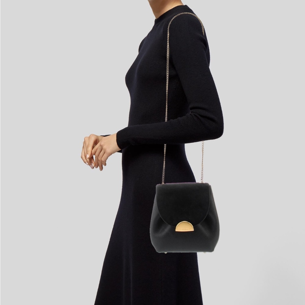 POLÉNE Numéro Un Mini Leather and Suede Black Crossbody—LIKE NEW